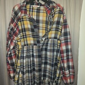 Mazik Multicolor Plaid Blouse